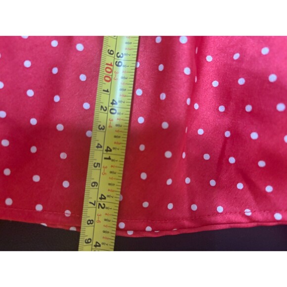 Japna Slip Dress Sz M Babydoll Red Pink Polka Dot Valentines Coquette 90s Style - Picture 13 of 14